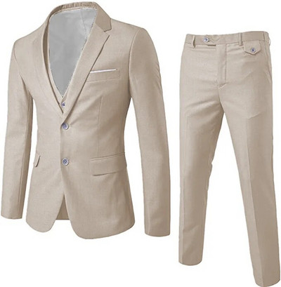 2023. aasta kevadine ja sügisene meeste ülikonna kolmeosaline komplekt, igapäevane ülikond, meeste kolmeosaline komplekt