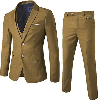 2023. aasta kevadine ja sügisene meeste ülikonna kolmeosaline komplekt, igapäevane ülikond, meeste kolmeosaline komplekt