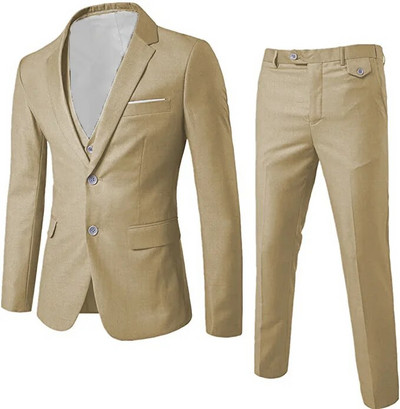 2023. aasta kevadine ja sügisene meeste ülikonna kolmeosaline komplekt, igapäevane ülikond, meeste kolmeosaline komplekt