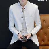 Meeste Slim Fit Office bleiser jakk Moodne soliidne krae Meeste ülikond jakk Pulmakleit Mantel vabaaja äri meeste ülikonna mantel