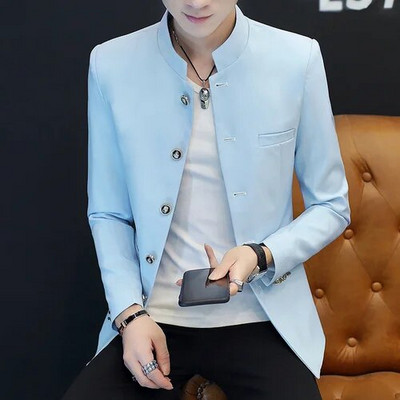 Meeste Slim Fit Office bleiser jakk Moodne soliidne krae Meeste ülikond jakk Pulmakleit Mantel vabaaja äri meeste ülikonna mantel