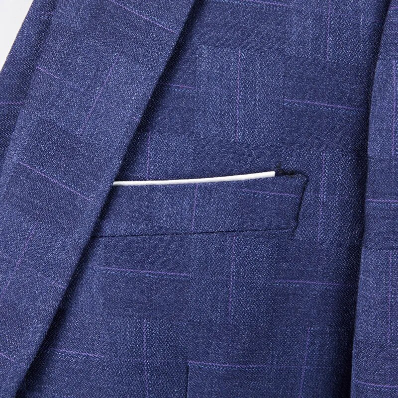 Švarkas liemenės kelnės Aukščiausios klasės languotas oficialus verslo biuro kostiumas, 3 vnt. arba 2 vnt. komplektas Nuotakos vestuvinės suknelės vakarėliui vyriški kostiumai