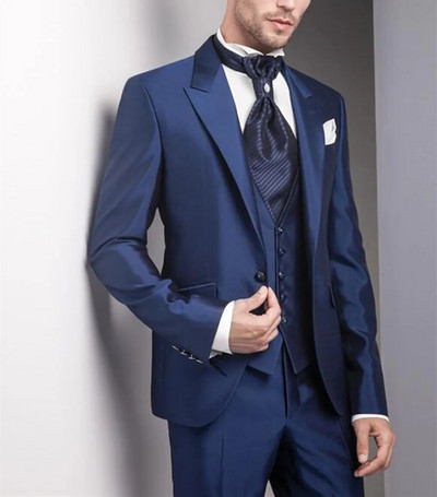 2024 Νέο στυλ Μαύρο Ασημί Γκρι Κέντημα Γαμπρού Σμόκιν Γαμπρούς Ανδρικά κοστούμια χορού γαμπρού (Σακάκι+παντελόνι+γιλέκο)