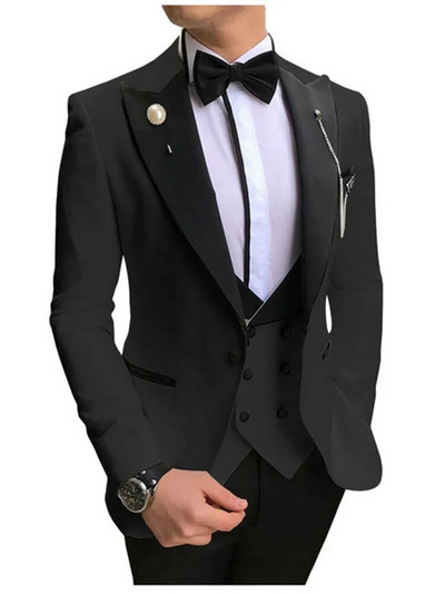 Φωτεινό χρώμα Ροζ Μέντα Κόκκινο Κόκκινο Κομψό ανδρικό κοστούμι 3 τεμαχίων για γαμήλια περιστασιακή στολή για επιστροφή στο σπίτι