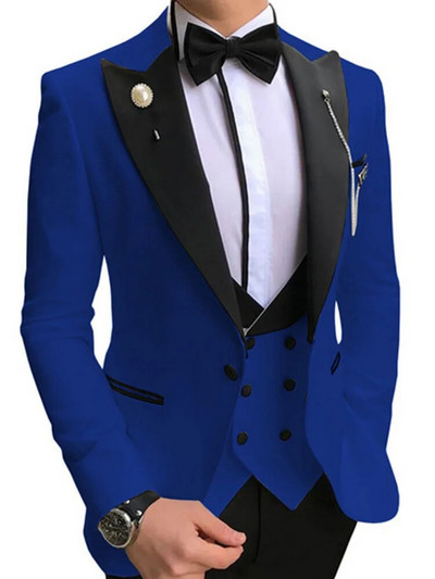 Φωτεινό χρώμα Ροζ Μέντα Κόκκινο Κόκκινο Κομψό ανδρικό κοστούμι 3 τεμαχίων για γαμήλια περιστασιακή στολή για επιστροφή στο σπίτι