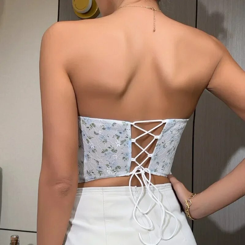 Seksualūs vasariniai trumpinti marškinėliai Moteriški korsetas Camis Club Shaper Moteriški apkarpyti viršutiniai drabužiai Ropa Blusas Moteriški drabužiai Camiseta Mujer