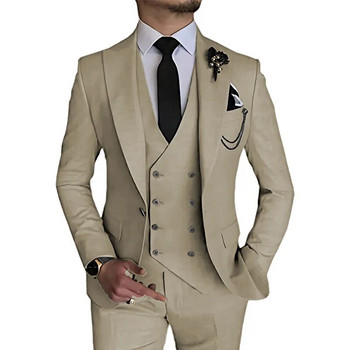 Изтънчен мъжки костюм от три части - идеален за сватби и специални поводи Trajes Elegante Para Hombres Trajes De Hombre