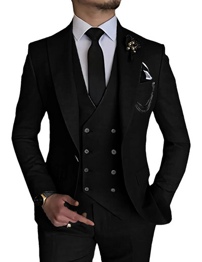 Εκλεπτυσμένη ανδρική φόρμα τριών τεμαχίων - ιδανική για γάμους και ειδικές περιστάσεις Trajes Elegante Para Hombres Trajes De Hombre