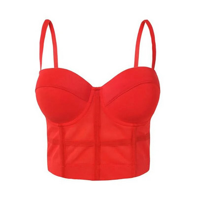 Σέξι μαύρο διαφανές σουτιέν με πλέγμα Push Up Γυναικείο κορσέ κορσέ γυναικείο σωληνάκι Μπουστάκι Σουτιέν Club Party Crop Top Εσώρουχα Plus Size