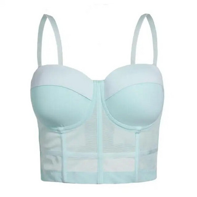 Σέξι μαύρο διαφανές σουτιέν με πλέγμα Push Up Γυναικείο κορσέ κορσέ γυναικείο σωληνάκι Μπουστάκι Σουτιέν Club Party Crop Top Εσώρουχα Plus Size