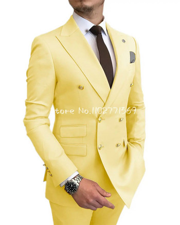 Двуреден бизнес мъжки костюм Бордо от две части Slim Fit висококачествен костюм за сватбено парти Абитуриентски бал Мъжки костюми Costume Homme