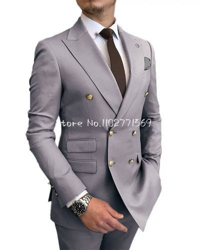 Kahe rinnaga ärimeeste kostüüm Burgundia kaheosaline Slim Fit kvaliteetne ülikond pulmapeoks ballile meeste ülikonnad, kostüüm Homme