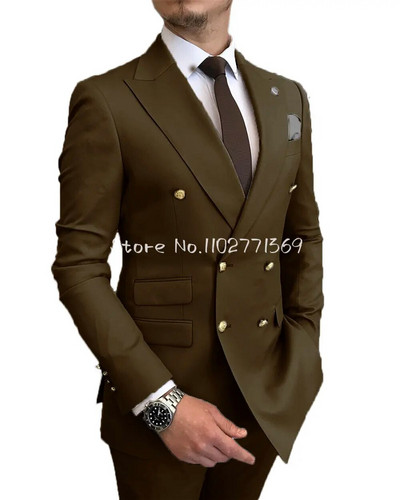 Kahe rinnaga ärimeeste kostüüm Burgundia kaheosaline Slim Fit kvaliteetne ülikond pulmapeoks ballile meeste ülikonnad, kostüüm Homme