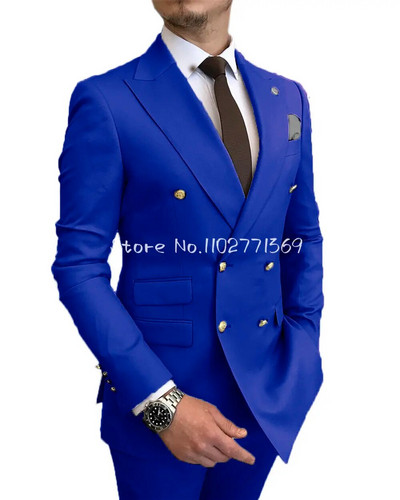 Kahe rinnaga ärimeeste kostüüm Burgundia kaheosaline Slim Fit kvaliteetne ülikond pulmapeoks ballile meeste ülikonnad, kostüüm Homme