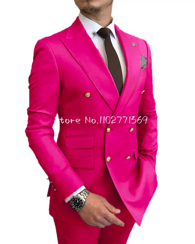 Kahe rinnaga ärimeeste kostüüm Burgundia kaheosaline Slim Fit kvaliteetne ülikond pulmapeoks ballile meeste ülikonnad, kostüüm Homme