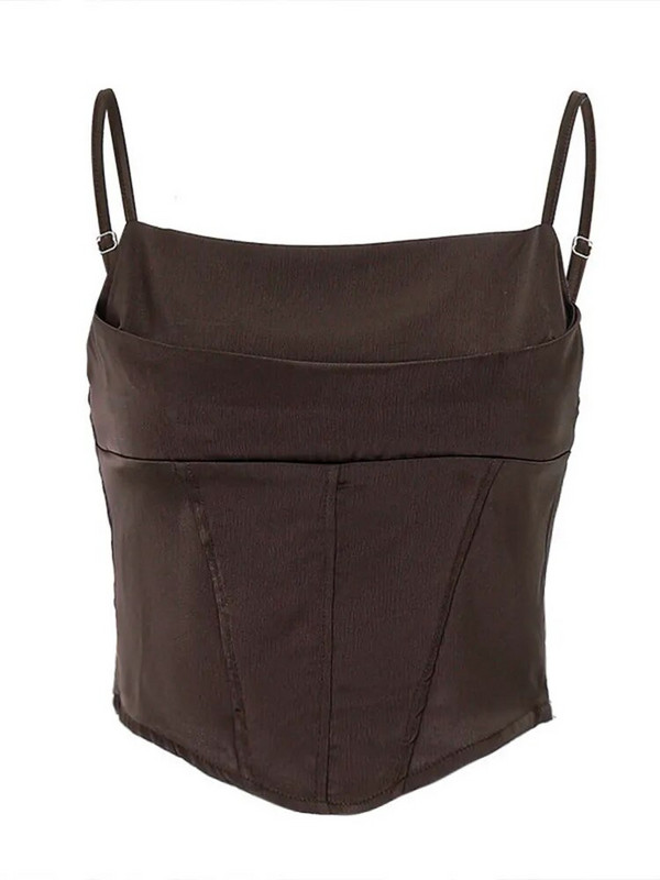 Σέξι μπλουζάκι με λουράκι σπαγγέτι, κοκαλιάρικο τοπ 2023 με κορδόνια για πάρτι, γυναικεία ρούχα