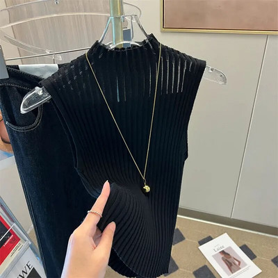 7 χρώματα Τάνκ Γυναικεία Μισό ψηλό γιακά Hotsweet Καλοκαιρινό καθημερινό κορεάτικο στυλ Βασικά ρούχα Γραφείο Γυναικεία Vintage Κομψό πάρτι