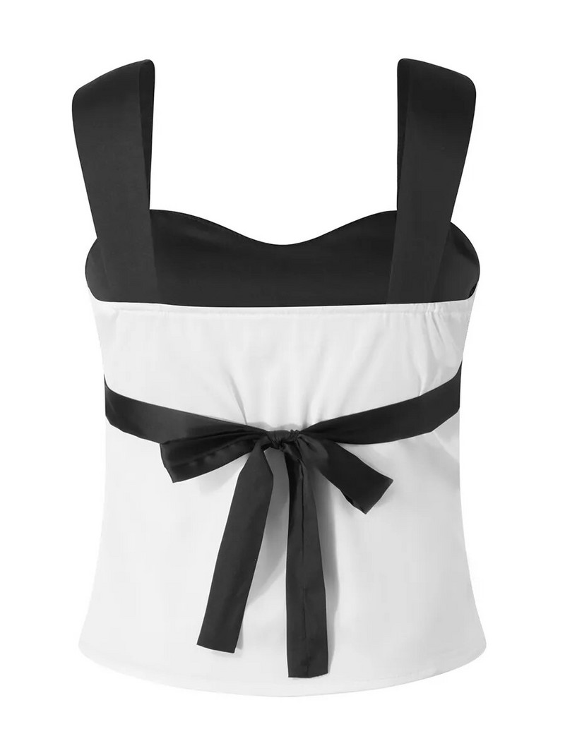 Vintage Y2K Milkmaid majica na kamisol Y2K Fairy Grunge Mini prsluk na vezanje bez leđa Retro estetski ženski kratki top Ulična odjeća