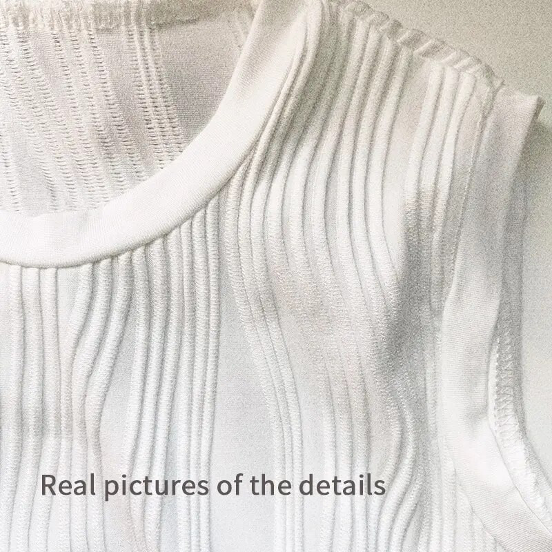 Top fără mâneci din tricot cu coaste Crop top casual de vară Îmbrăcăminte de stradă Slim Fit High Street Style Moda coreeană pentru femei