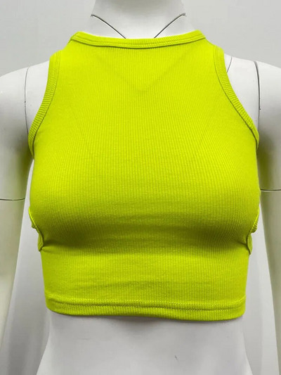 Καλοκαιρινό πράσινο κούφιο τοπ γυναικείο σέξι κορσέ αμάνικο εξώπλατο βασικό πλεκτό φανελάκι 2023 Y2K Aesthetic Fashion Top