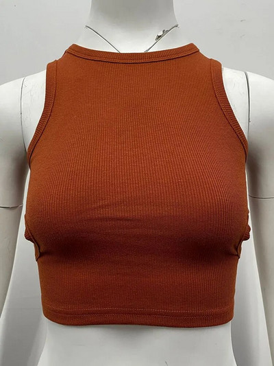 Καλοκαιρινό πράσινο κούφιο τοπ γυναικείο σέξι κορσέ αμάνικο εξώπλατο βασικό πλεκτό φανελάκι 2023 Y2K Aesthetic Fashion Top