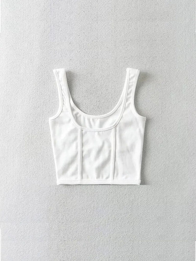 Γυναικεία μπλούζα ρεζερβουάρ κορσέ με διχτυωτό λεπτομέρεια Διχτυωτό μπλουζάκι Εφαρμοσμένο Crop Top