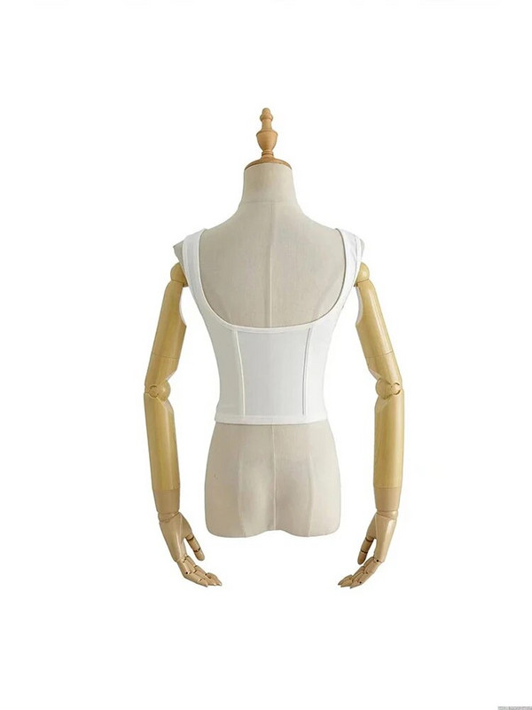 Γυναικεία μπλούζα ρεζερβουάρ κορσέ με διχτυωτό λεπτομέρεια Διχτυωτό μπλουζάκι Εφαρμοσμένο Crop Top