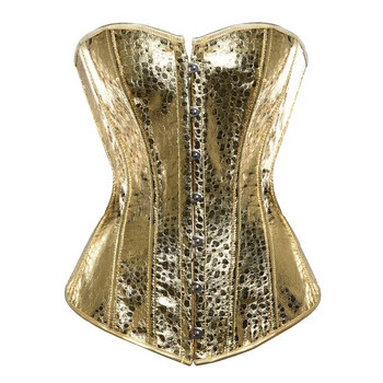 Κορσέ μπουστάκι κορυφαία γυναικεία vintage στυλ χρυσό ασημί overbust κορσέ δερμάτινο νυχτερινό κέντρο διασκέδασης σέξι κορσέ εσώρουχα στράπλες