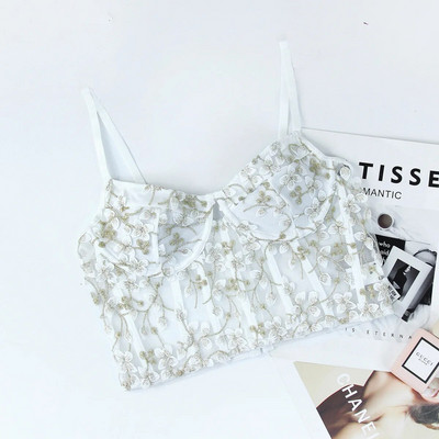 Koltalace lilletikandid Cami top naiste spagetirihmaga Boho Crop top seljata camisole bluas