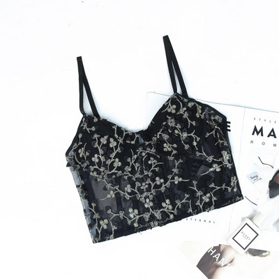 Koltalace lilletikandid Cami top naiste spagetirihmaga Boho Crop top seljata camisole bluas