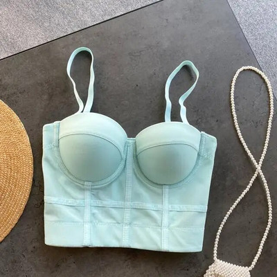 Korsetas Gothic Sexy Camisole Top Moteriška Madinga Aukšto Liemens Slim Crop Top Moteriška Vakarėlis Temperamentas Kelionė į darbą Kamiole Moteriška Topas