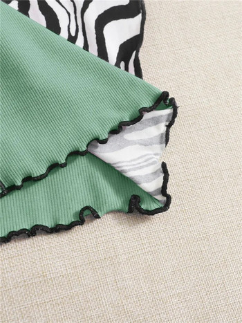 Zebra Stripe Graphic Patchwork Rib Knit Ruched Crop Γυναικείο γιλέκο Y2K Καλοκαιρινά Harajuku αμάνικα φανελάκια Streetwear 2022