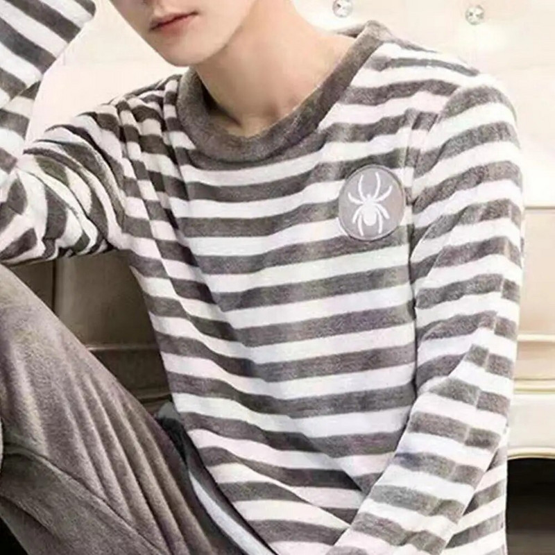 2 kom./komplet muške pidžame jesen-zima, debele, tople, tople, debele pidžame od koraljnog flisa, muška kućna odjeća, gornji dio pantalona, set za spavanje