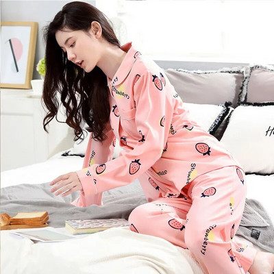 Pižama vyrams Lounge Sleepwear Pižamos Pledas Spausdinimas Pavasaris Ruduo Moterims ilgomis rankovėmis Namų rūbai 2 dalių Vyriškas pižamos rinkinys Pj