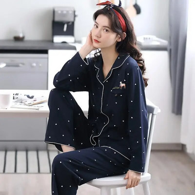 Pižama vyrams Lounge Sleepwear Pižamos Pledas Spausdinimas Pavasaris Ruduo Moterims ilgomis rankovėmis Namų rūbai 2 dalių Vyriškas pižamos rinkinys Pj