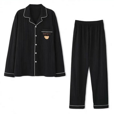 Mielos pižamos moters žiemos rudens miegui Moteriški ilgomis rankovėmis kelnės, 2 dalių pižamos, kieto apatinio trikotažo rinkiniai, skirti moteriški naktiniai drabužiai
