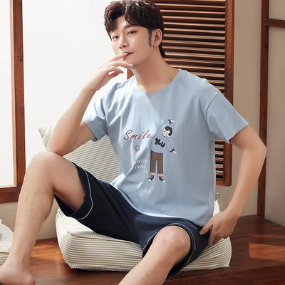 Meeste magamisriided Puuvillane pidžaamakomplekt Lühikesed magamispüksid Lühikesed püksid Ööriided Suures suuruses L-3XL Pjs Vaba aeg Koduriided Meeste riided