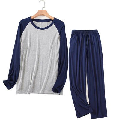 Meeste sügisene sobiva värviga, pikkade varrukatega püksid pidžaama ülikond meeste magamisriided vabaaja spordiriided Pijma hombre komplekt