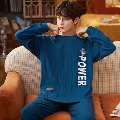 Kevadised pikad varrukad Magamispüksid Püksid Öörõivad Meestele Puuvillane Pidžaama Ülikond Meestele Multifilm vabaaja koduriided Pjs Homme