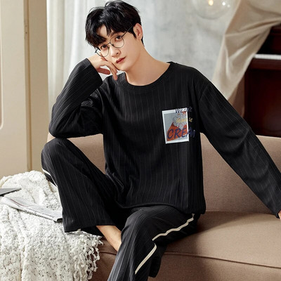 Kevadised pikad varrukad Magamispüksid Püksid Öörõivad Meestele Puuvillane Pidžaama Ülikond Meestele Multifilm vabaaja koduriided Pjs Homme