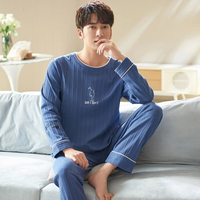 Kevadised pikad varrukad Magamispüksid Püksid Öörõivad Meestele Puuvillane Pidžaama Ülikond Meestele Multifilm vabaaja koduriided Pjs Homme