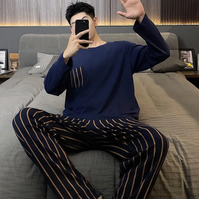 Kevadised pikad varrukad Magamispüksid Püksid Öörõivad Meestele Puuvillane Pidžaama Ülikond Meestele Multifilm vabaaja koduriided Pjs Homme