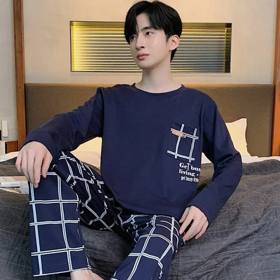 Kevadised pikad varrukad Magamispüksid Püksid Öörõivad Meestele Puuvillane Pidžaama Ülikond Meestele Multifilm vabaaja koduriided Pjs Homme