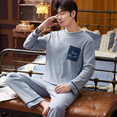 Kevadised pikad varrukad Magamispüksid Püksid Öörõivad Meestele Puuvillane Pidžaama Ülikond Meestele Multifilm vabaaja koduriided Pjs Homme