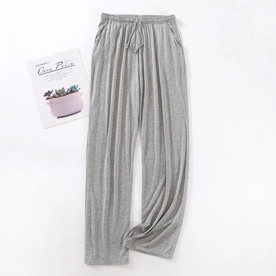 Pavasario/rudens vyriškos Modalinės viskozės plonos ilgomis rankovėmis ilgos kelnės pižamos megztiniai, vienspalviai 2 vnt. kostiumo pižamos vyrams