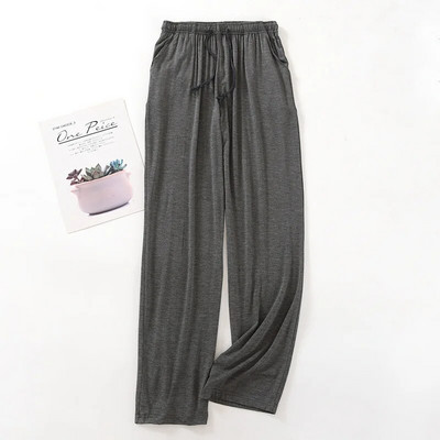 Pavasario/rudens vyriškos Modalinės viskozės plonos ilgomis rankovėmis ilgos kelnės pižamos megztiniai, vienspalviai 2 vnt. kostiumo pižamos vyrams