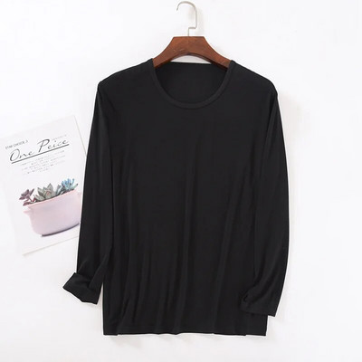 Pavasario/rudens vyriškos Modalinės viskozės plonos ilgomis rankovėmis ilgos kelnės pižamos megztiniai, vienspalviai 2 vnt. kostiumo pižamos vyrams