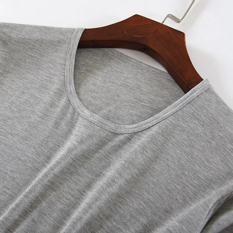 Pavasario/rudens vyriškos Modalinės viskozės plonos ilgomis rankovėmis ilgos kelnės pižamos megztiniai, vienspalviai 2 vnt. kostiumo pižamos vyrams