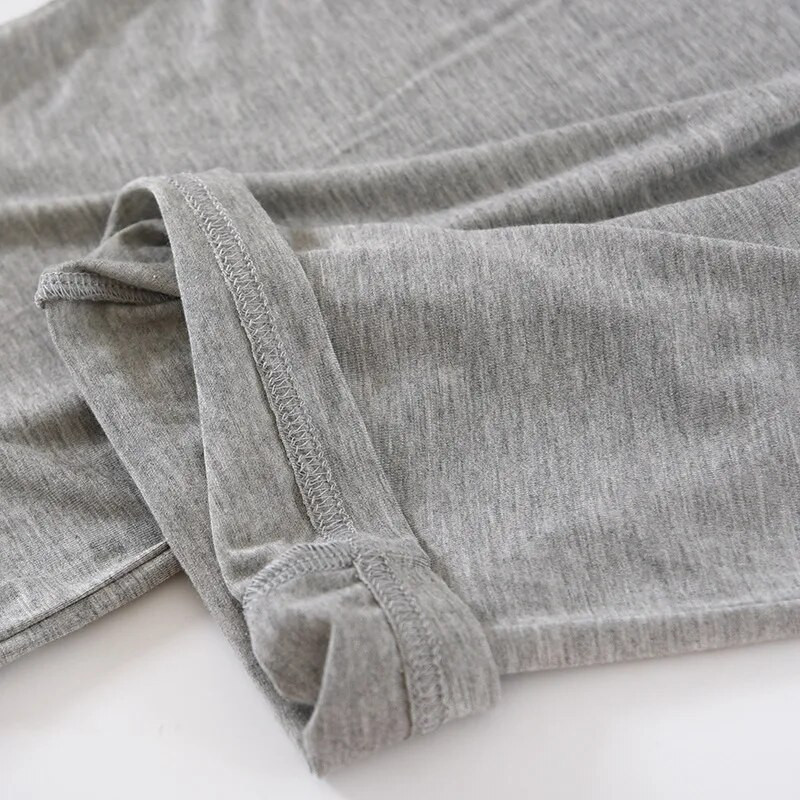 Pavasario/rudens vyriškos Modalinės viskozės plonos ilgomis rankovėmis ilgos kelnės pižamos megztiniai, vienspalviai 2 vnt. kostiumo pižamos vyrams