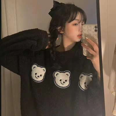 Flanellist naiste pidžaamakomplektid Sügistalvised magamisriided Armastus trükitud triibuline sametpidžaama naistele Pijama Mujer 2-osaline Pjs koduriided